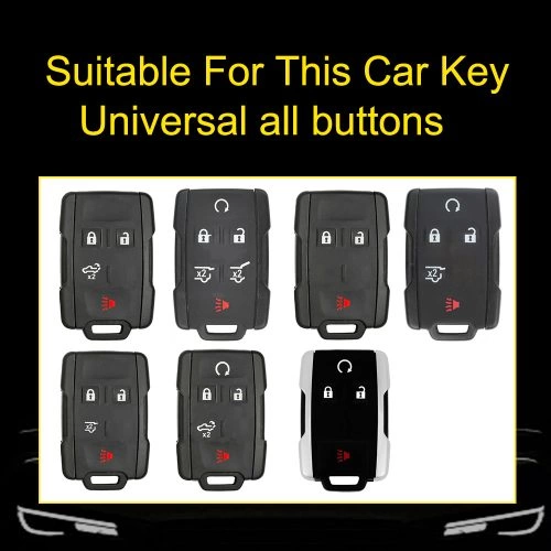 CEC1T1-White Transparent Button-Red Plating- Car Key Cover For Chevrolet