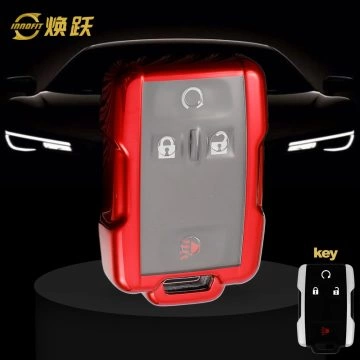 CEC1T1-White Transparent Button-Red Plating- Car Key Cover For Chevrolet