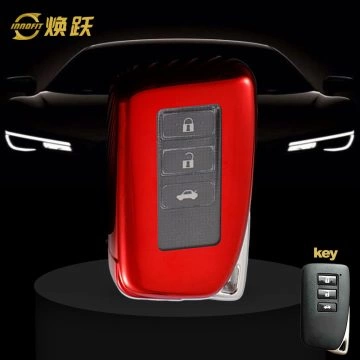 LEA1T1-White Transparent Button-Red Plating- Car Key Cover For Lexus