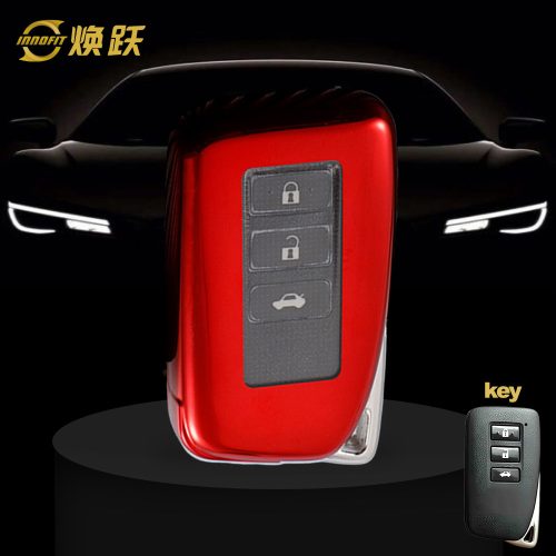 LEA1T1-White Transparent Button-Red Plating- Car Key Cover For Lexus