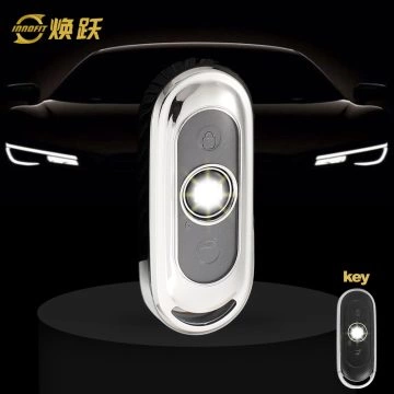 WMA1T1-White Transparent Button-Silver Plating- Car Key Cover For WM