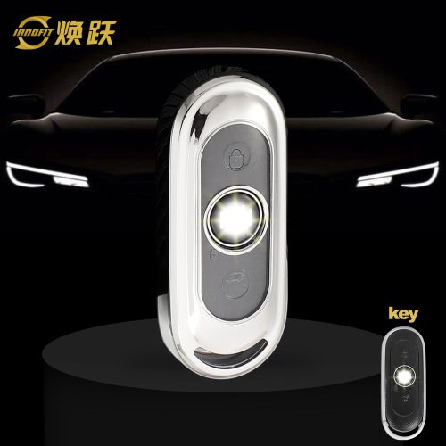 WMA1T1-White Transparent Button-Silver Plating- Car Key Cover For WM