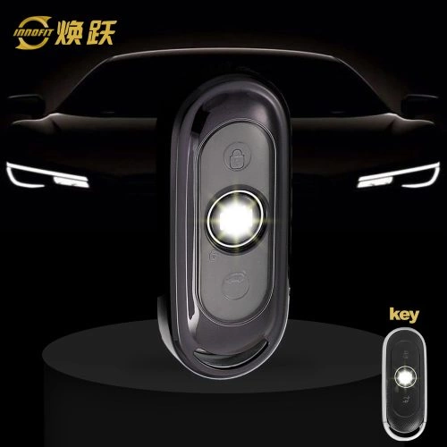 WMA1T1-White Transparent Button-Black Plating- Car Key Cover For WM
