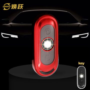 WMA1T1-White Transparent Button-Red Plating- Car Key Cover For WM