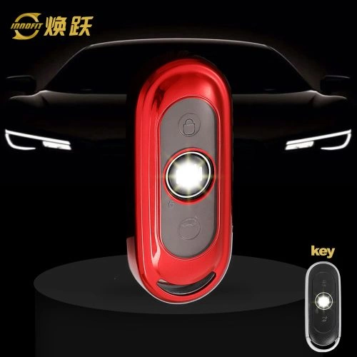 WMA1T1-White Transparent Button-Red Plating- Car Key Cover For WM