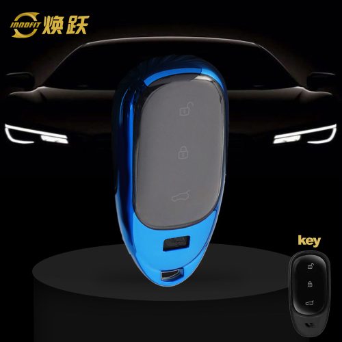 LIA1T1-White Transparent Button-Blue Plating- Car Key Cover For Li Auto Inc