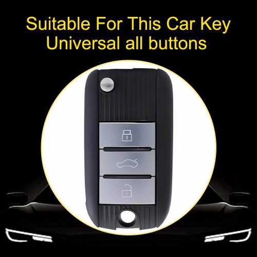 ROC1T1-White Transparent Button-Silver Plating- Car Key Cover For Roewe Morris Garages