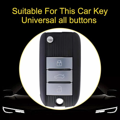 ROC1T1-White Transparent Button-Red Plating- Car Key Cover For Roewe Morris Garages
