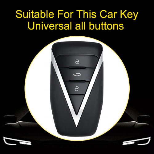 VEG1T1-White Transparent Button-Blue Plating- Car Key Cover For Venucia
