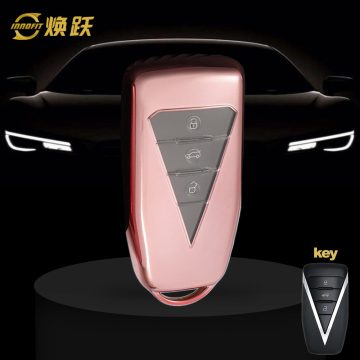 VEG1T1-White Transparent Button-Rose Gold Plating- Car Key Cover For Venucia
