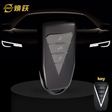 VEG1T1-White Transparent Button-Black Plating- Car Key Cover For Venucia