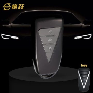VEG1T1-White Transparent Button-Black Plating- Car Key Cover For Venucia