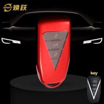 VEG1T1-White Transparent Button-Red Plating- Car Key Cover For Venucia