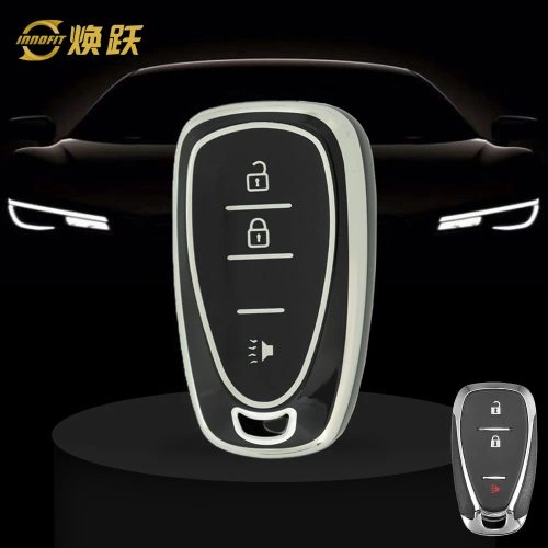 CEA1T1-Black-Silver Plating- Car Key Cover For Chevrolet Holden