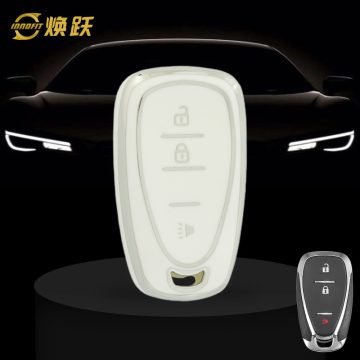CEA1T1-White-Silver Plating- Car Key Cover For Chevrolet Holden
