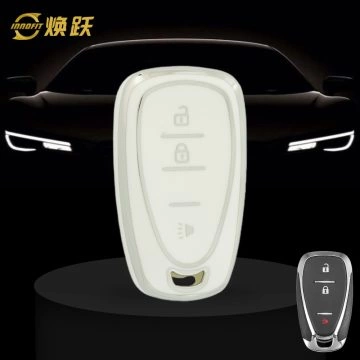 CEA1T1-White-Silver Plating- Car Key Cover For Chevrolet Holden