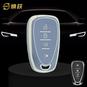 CEA2T1-Light Blue-Silver Plating- Car Key Cover For Chevrolet Holden