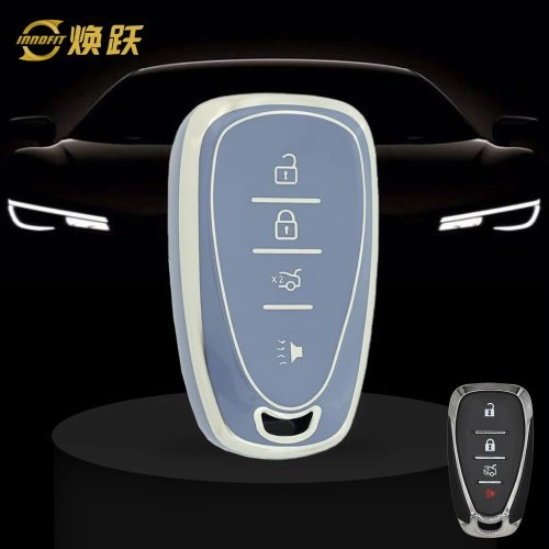 CEA2T1-Light Blue-Silver Plating- Car Key Cover For Chevrolet Holden