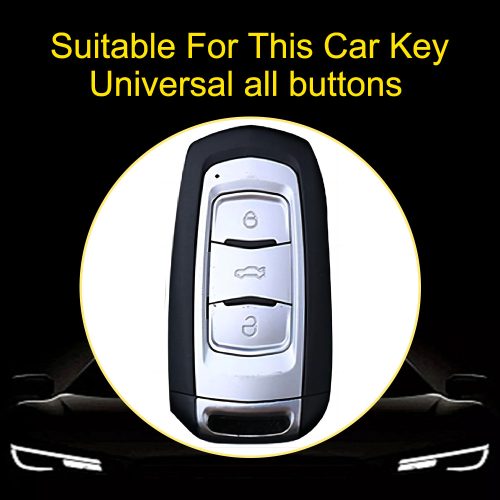 GEA1T1-White Transparent Button-Red Plating- Car Key Cover For Geely Auto