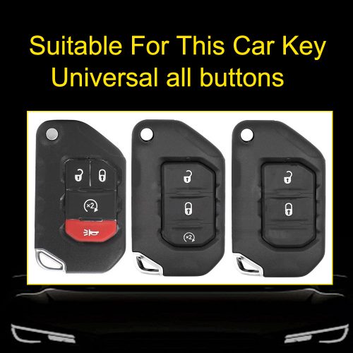 JED1T1-White Transparent Button-Blue Plating- Car Key Cover For Jeep