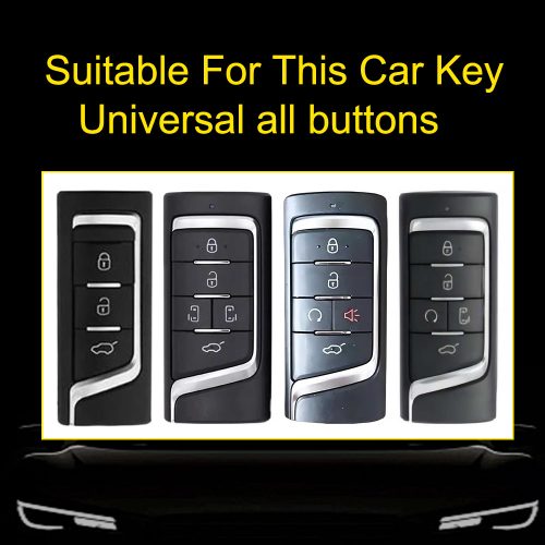 TRA1T1-White Transparent Button-Black Plating- Car Key Cover For Trumpchi