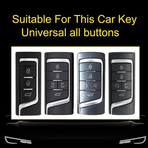 TRA1T1-White Transparent Button-Red Plating- Car Key Cover For Trumpchi