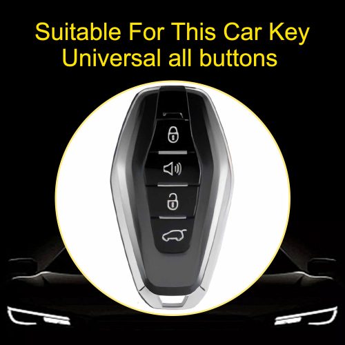 CRE1T1-White Transparent Button-Red Plating- Car Key Cover For Chery