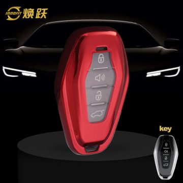 CRE1T1-White Transparent Button-Red Plating- Car Key Cover For Chery