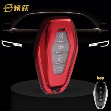 CRE1T1-White Transparent Button-Red Plating- Car Key Cover For Chery