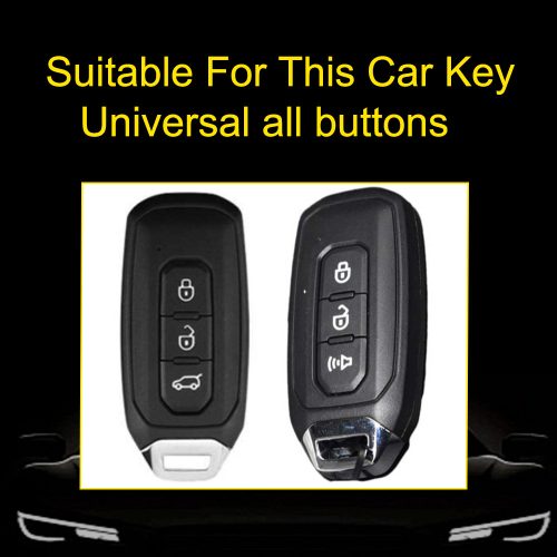 FOH1T1-White Transparent Button-Red Plating- Car Key Cover For Ford