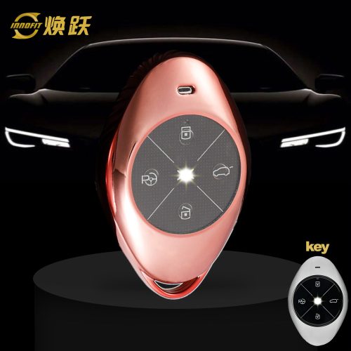 XPB1T1-White Transparent Button-Rose Gold Plating- Car Key Cover For XPENG