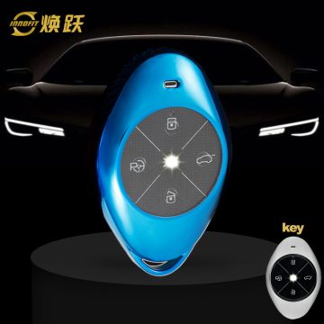 XPB1T1-White Transparent Button-Blue Plating- Car Key Cover For XPENG