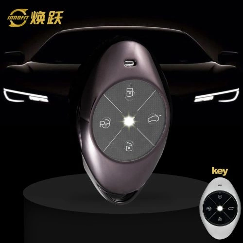 XPB1T1-White Transparent Button-Black Plating- Car Key Cover For XPENG