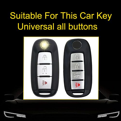 VEH1T1-White Transparent Button-Blue Plating- Car Key Cover For Venucia