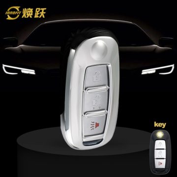 VEH1T1-White Transparent Button-Silver Plating- Car Key Cover For Venucia