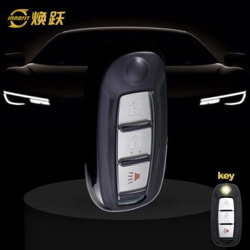 VEH1T1-White Transparent Button-Black Plating- Car Key Cover For Venucia