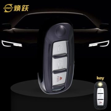 VEH1T1-White Transparent Button-Black Plating- Car Key Cover For Venucia