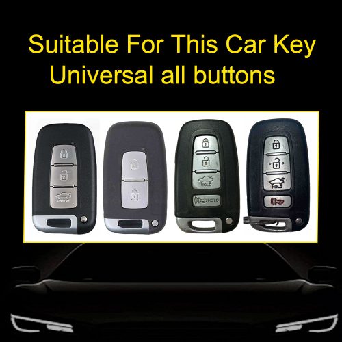 HYC1T1-White Transparent Button-Red Plating- Car Key Cover For Hyundai