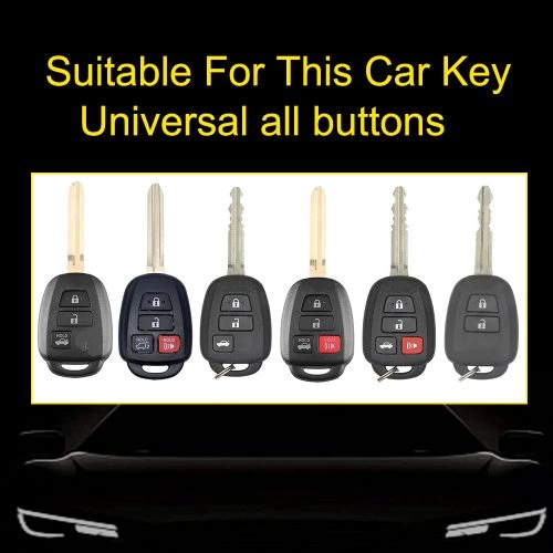 TOP1T1-White Transparent Button-Red Plating- Car Key Cover For Toyota