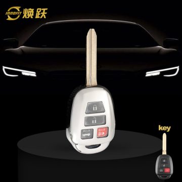 TOP1T1-White Transparent Button-Silver Plating- Car Key Cover For Toyota