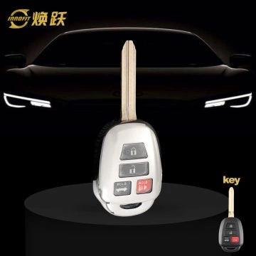 TOP1T1-White Transparent Button-Silver Plating- Car Key Cover For Toyota