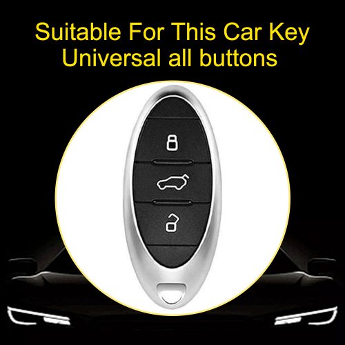 BEA1T1-White Transparent Button-Black Plating- Car Key Cover For Bestune