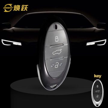 BEA1T1-White Transparent Button-Black Plating- Car Key Cover For Bestune