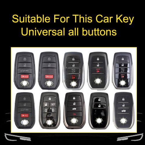 TOC1T1-White Transparent Button-Red Plating- Car Key Cover For Toyota