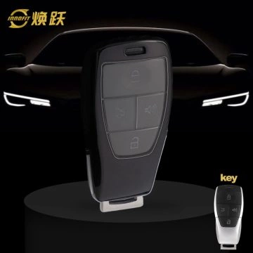 BIB1T1-White Transparent Button-Black Plating- Car Key Cover For BAIC