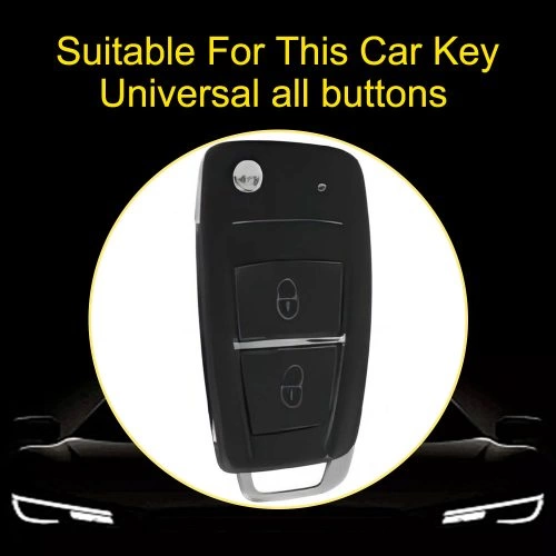 VEB1T1-White Transparent Button-Rose Gold Plating- Car Key Cover For Venucia