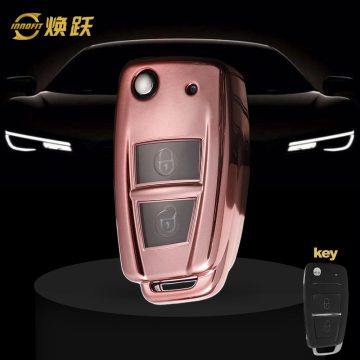 VEB1T1-White Transparent Button-Rose Gold Plating- Car Key Cover For Venucia