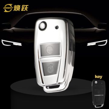 VEB1T1-White Transparent Button-Silver Plating- Car Key Cover For Venucia