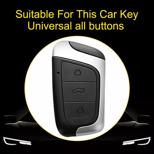 CRB1T1-White Transparent Button-Silver Plating- Car Key Cover For Chery