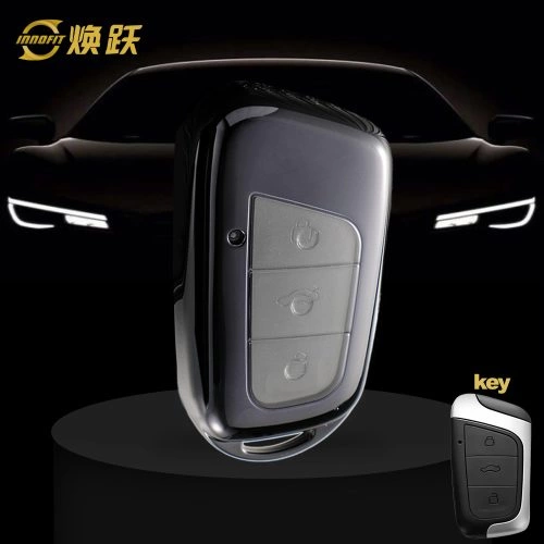 CRB1T1-White Transparent Button-Black Plating- Car Key Cover For Chery